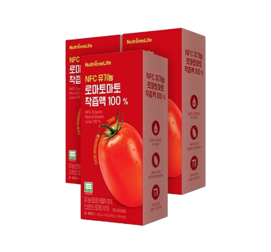 3 x NutrioneLife NFC Organic Roma Tomato Juice 100% (20g x 14 pouches) from Korea