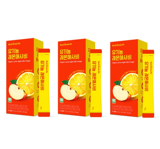3 x NutrioneLife Organic Lemon Apple Cider Vineger (20g x 14 pouches) from Korea