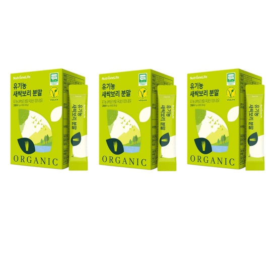 3 x NutrioneLife Organic Young Barley Powder Policosanol 30g (30 Sticks) from Korea