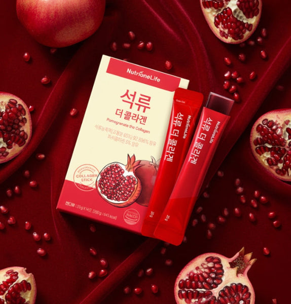 3 x NutrioneLife Pomegranate the Collagen 280g (20g x 14 Sticks) from Korea