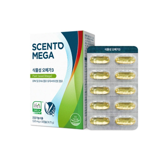 3 x Nutrione Scento Mega Plant-Based Omega 3 (30 Capsules) from Korea