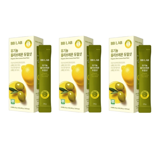 3 x Nutrione BB Lab Organic Olive Lemon Dual Shot 200g (10 Sticks) from Korea