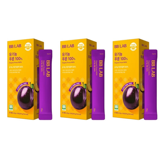 3 x Nutrione BB Lab Organic Prune 100% (20g x 10 Pouches) from Korea