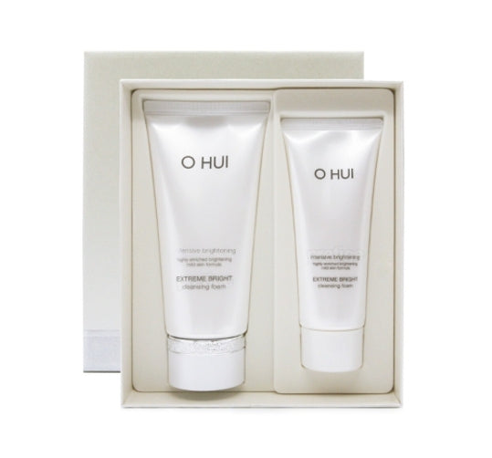 O HUI Extreme White Bright Cleansing Foam July 2025 Set (2 Items) from Korea by O HUI