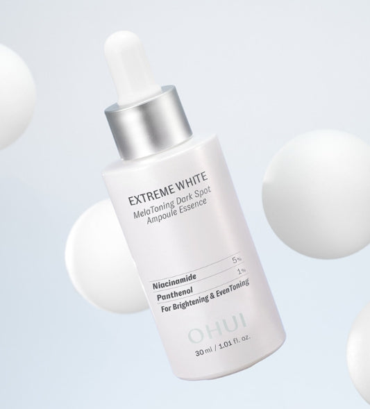 O HUI Extreme White MelaToning Dark Spot Ampoule Essence Nov. 2024 Set (4 Items) from Korea