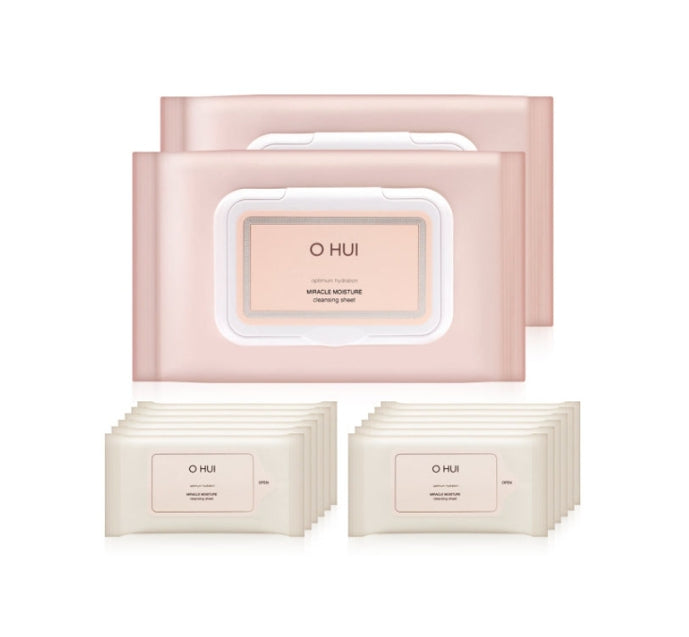 O HUI Miracle Moisture Cleansing Sheet Dec. 2024 set (2 Items) + Samples(60ea) from Korea