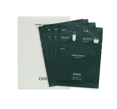 O HUI Prime Advancer Ampoule 3 Step Mask Nov. 2024 Set + Samples(4 ea) from Korea