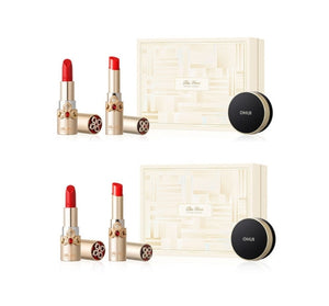 2 x O HUI The first Geniture Lip Stick & Lip Balm Duo Holiday Edition Dec. 2024 Set (3 Items) from Korea