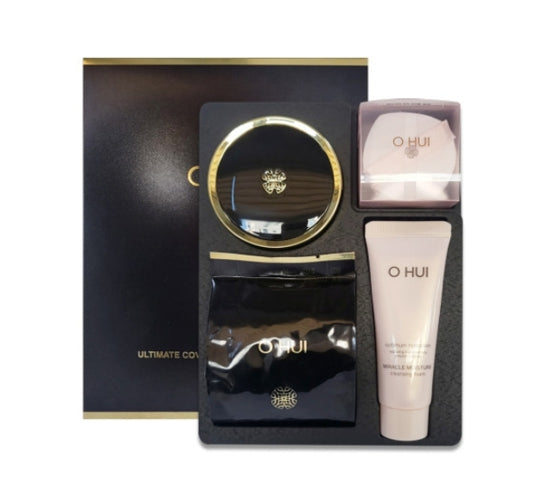 O HUI Ultimate Cover Cushion Moisture #1 Milk Beige Jan. 2025 Set (4 Items) from Korea