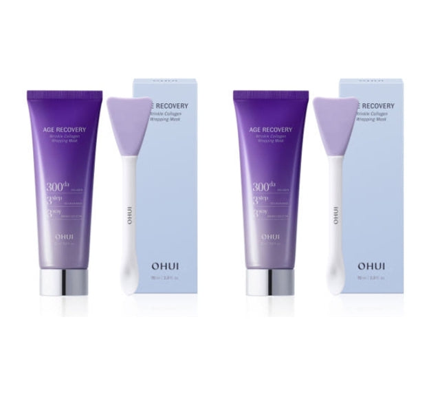 2 x OHUI Age Recovery Collagen Wrapping Mask 70 ml July 2025 from Korea