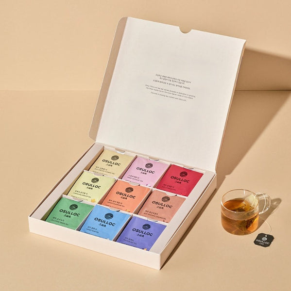 OSULLOC Blooming Tea Gift Set (9 Flavors x 5 Tea Bags) from Korea