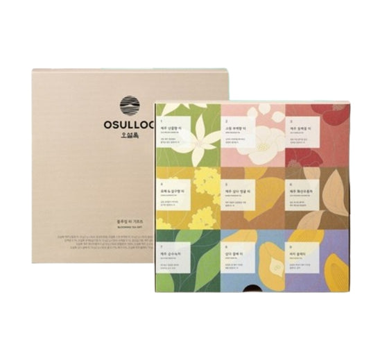 OSULLOC Blooming Tea Gift Set (9 Flavors x 5 Tea Bags) from Korea