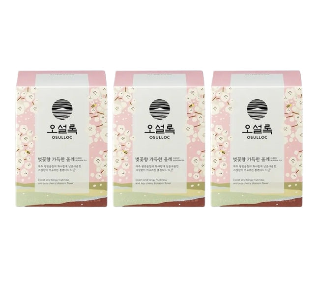 3 X OSULLOC Cherry Blossom Blended Tea, 1 Box 10 Tea Bags from Korea by OSULLOC