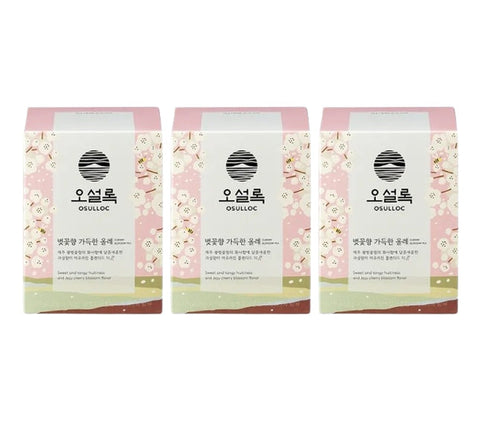3 X OSULLOC Cherry Blossom Blended Tea, 1 Box 10 Tea Bags from Korea by OSULLOC