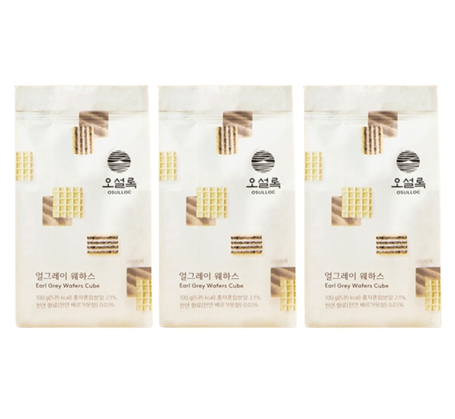 3 x OSULLOC Earl Grey Wafers Cube(Cookies), 1 Pack 100g from Korea by OSULLOC
