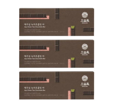 3 x OSULLOC Green Tea Chocolate Bar, 1 Pack(3ea x 40g = 120g) from Korea by OSULLOC