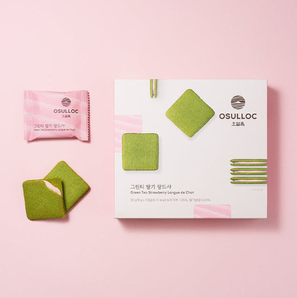 OSULLOC Green Tea Strawberry Langue De Chat 90g (9g x 10ea) from Korea