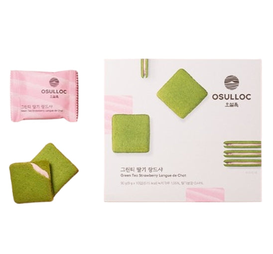 OSULLOC Green Tea Strawberry Langue De Chat 90g (9g x 10ea) from Korea
