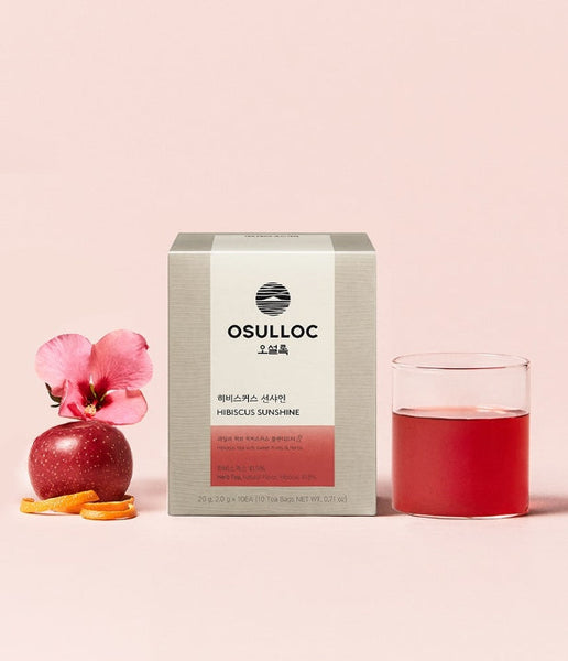 2 x OSULLO Hibiscus Sunshine, 10 Piramid Tea Bags from Korea