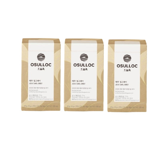 3 X OSULLOC Jeju Earl Grey, 1 Box 20 tea bags, from Korea by OSULLOC