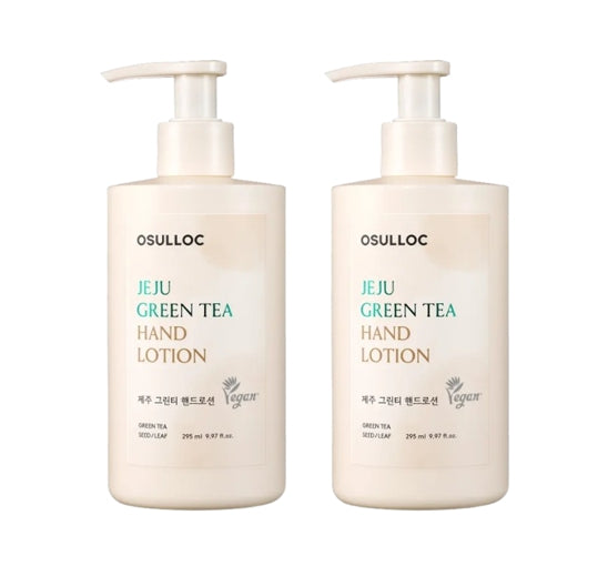 2 x OSULLOC Jeju Green Tea Hand Lotion 295ml from Korea