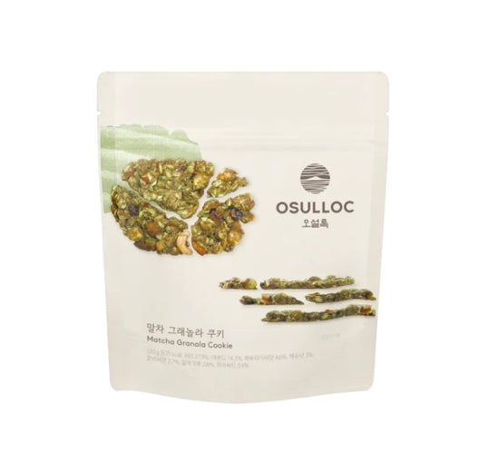 2 x OSULLOC Matcha Granola Cookie 120g - Green Tea, Oats & Nuts Snack from Korea