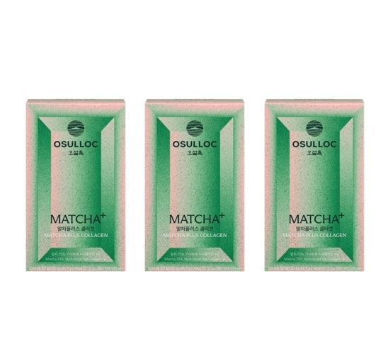 3 x OSULLOC Matcha Plus Collagen, 10 Sticks from Korea