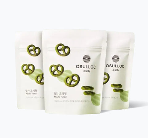 OSULLOC Matcha Pretzel Set, 3 Packs, from Jeju from Korea_KT