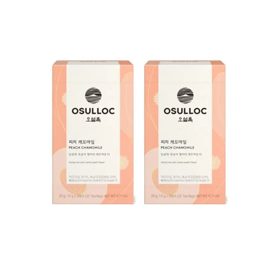 2 X OSULLOC Peach Chamomile, 20 tea bags, from Korea by OSULLOC