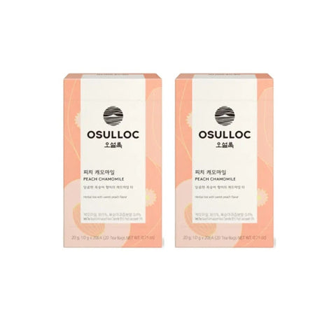 2 X OSULLOC Peach Chamomile, 20 tea bags, from Korea by OSULLOC