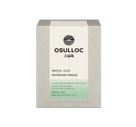 OSULLOC Peppermint Breze, 10 Piramid Tea Bags from Korea