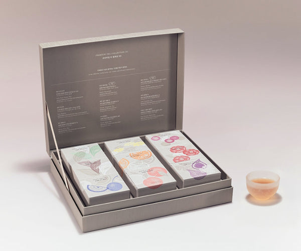 OSULLOC Premium Tea Collection 90 Gift Set (9 Flavors x 10 Tea Bags) from Korea