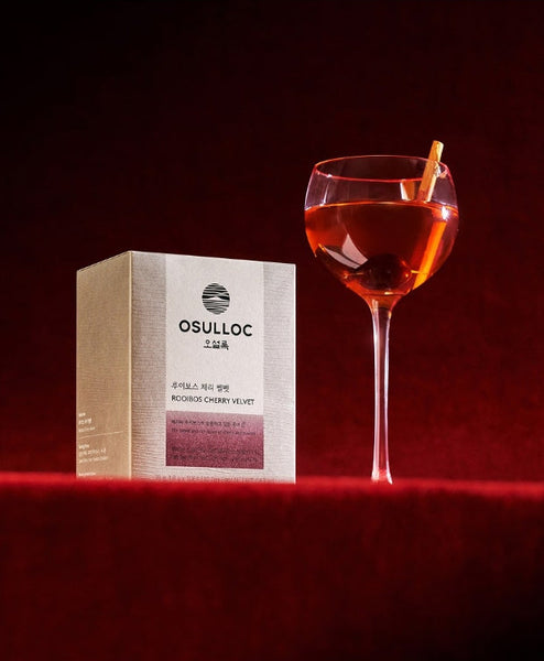 2 x OSULLOC Rooibos Cherry Velvet, 10 Piramid Tea Bags from Korea