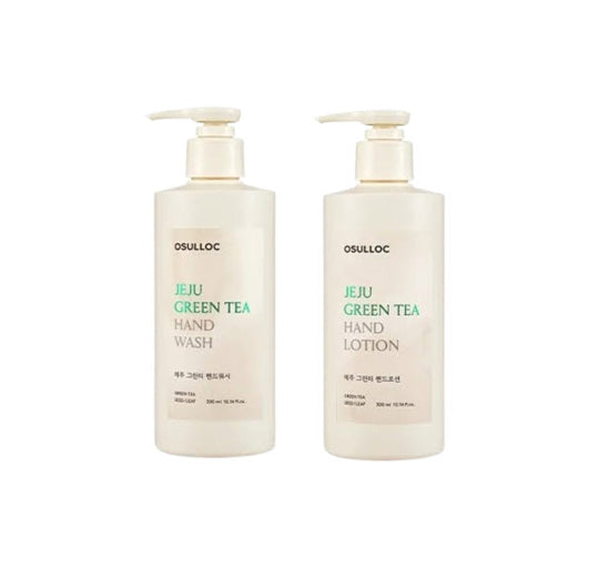 OSULLOC Jeju Green Tea Hand Wash 300ml + Jeju Green Tea Hand Lotion 300ml, from Korea_KT by OSULLOC