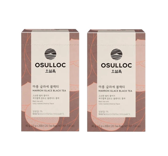 2 x OSULLOC Marron Glace Black Tea, 20 Tea Bags from Korea
