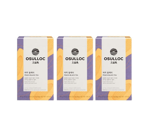 3 X OSULLOC Peach Black Tea, 1 Box 20ea, from Korea by OSULLOC