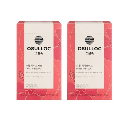 2 x OSULLOC Sweet Hibiscus, 20 Tea Bags from Korea