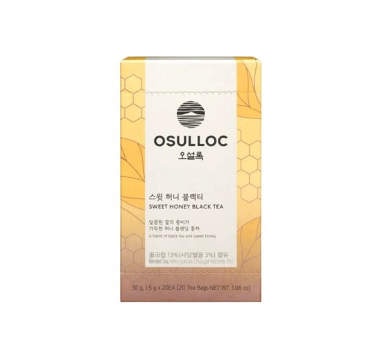 OSULLOC Sweet Honey Black Tea, 1 Box 20 Tea Bags from Korea by OSULLOC