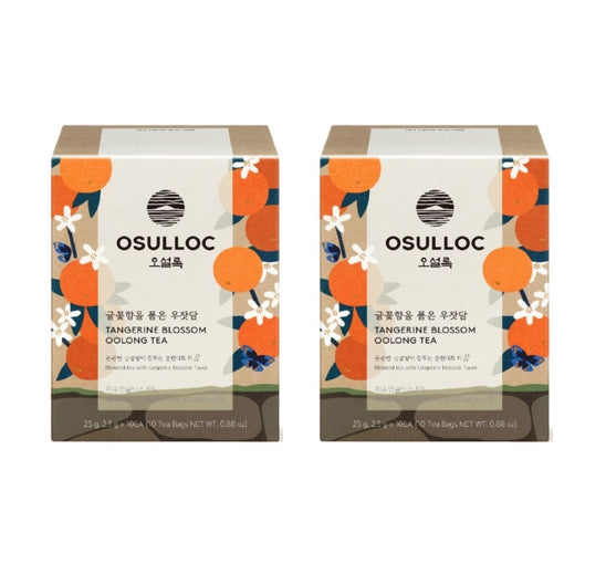 2 x OSULLOC Tangerine Blossom Oolong Tea 10 Piramid Tea Bas from Korea