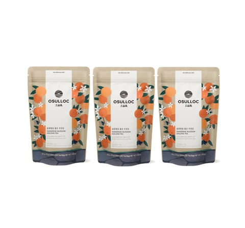 3 X OSULLOC Tangerine Blossom Oolong Tea, 1 Pouch 20 tea bags, from Korea by OSULLOC