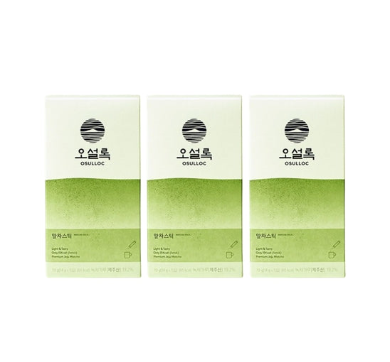 3 X OSULLOC Matcha Stick, 1 Box X 5 Sticks, from Korea_KT by OSULLOC