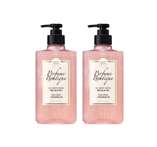 2 x HAPPY BATH Perfume Boutique Oil Body Wash Rose Blush 500ml from Korea