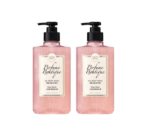 2 x HAPPY BATH Perfume Boutique Oil Body Wash Rose Blush 500ml from Korea