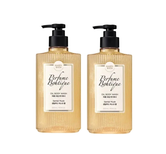 2 x HAPPY BATH Perfume Boutique Oil Body Wash Santal Musk 500ml from Korea