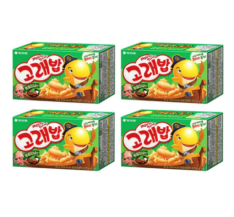 4 x Orion Goraebap Stir-Fried Seasoning Snack 46g – Korean Whale Crackers by Orion