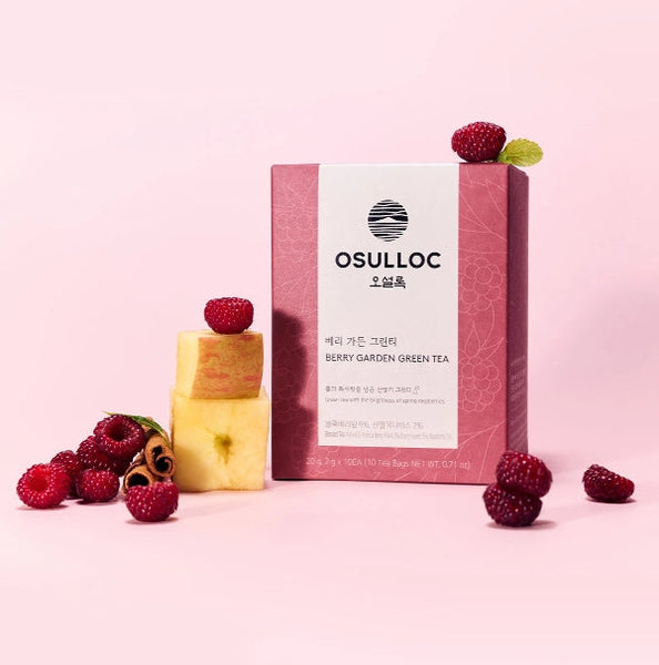 2 x Osulloc Berry Garden Green Tea, 20 Pyramid Tea Bags from Korea