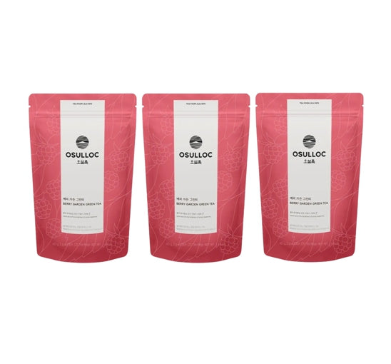 3 x Osulloc Berry Garden Green Tea 20 Pyramid Tea Bags (Raspberry & Vanilla Infusion) from Korea