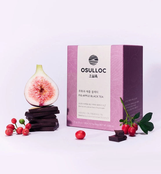 3 x Osulloc Fig Apple Black Tea 10 Pyramid Tea Bags, Fig, Apple & Cacao Blend from Korea