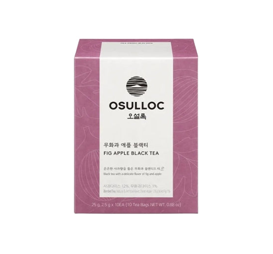 Osulloc Fig Apple Black Tea 10 Pyramid Tea Bags, Fig, Apple & Cacao Blend from Korea