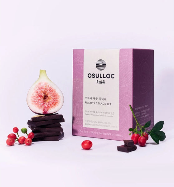 2 x Osulloc Fig Apple Black Tea 20 Pyramid Tea Bags, Fig, Apple & Cacao Blend from Korea